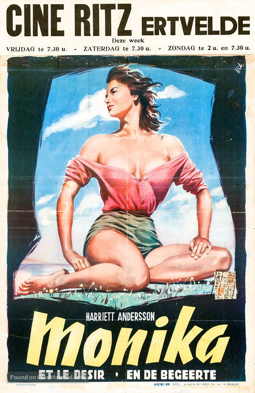 Sommaren med Monika - Belgian Movie Poster