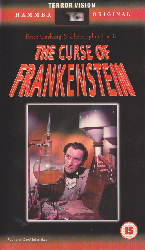 The Curse of Frankenstein - British VHS movie cover