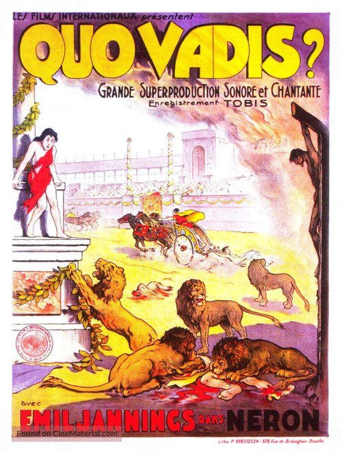 Quo Vadis? - Belgian Movie Poster