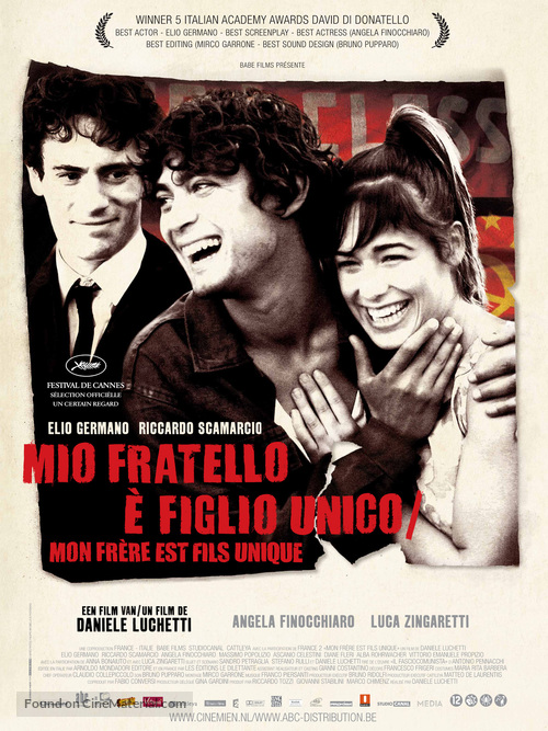 Mio fratello &eacute; figlio unico - Dutch Movie Cover