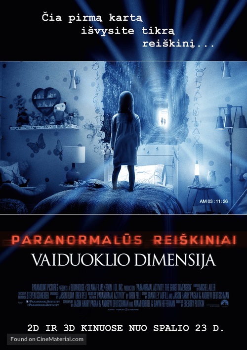 Paranormal Activity: The Ghost Dimension - Lithuanian Movie Poster