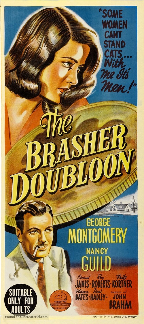 The Brasher Doubloon - Australian Movie Poster