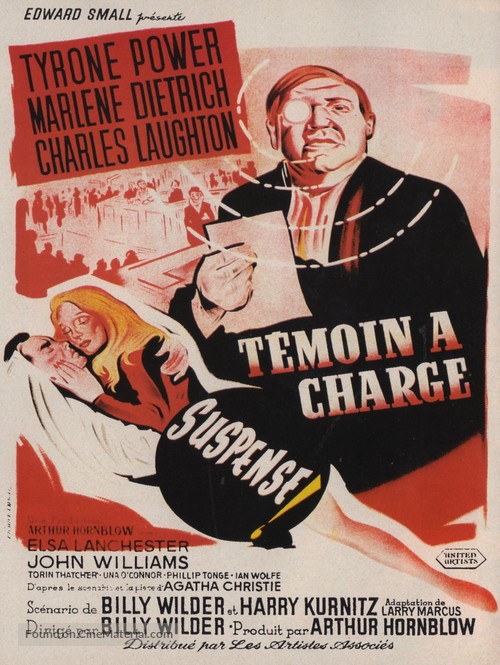 Witness for the Prosecution - French Movie Poster