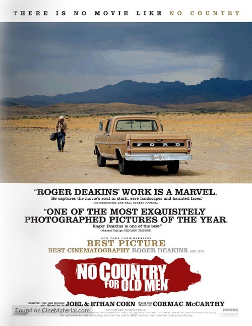 No Country for Old Men - For your consideration movie poster