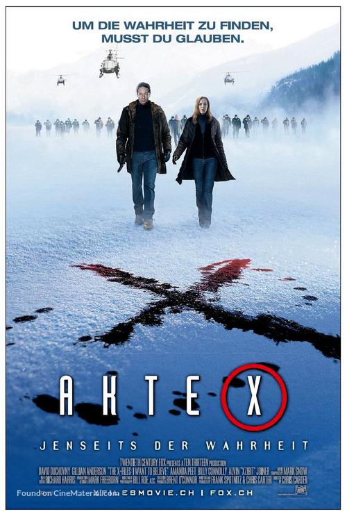 The X Files: I Want to Believe - Swiss Movie Poster
