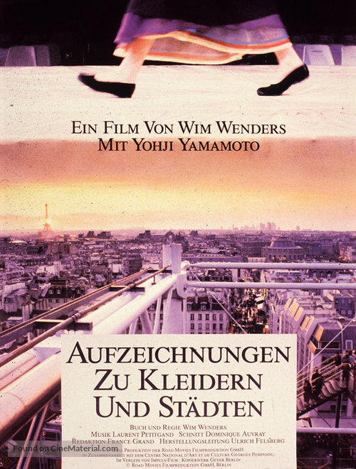 Aufzeichnungen zu Kleidern und St&auml;dten - German Movie Poster