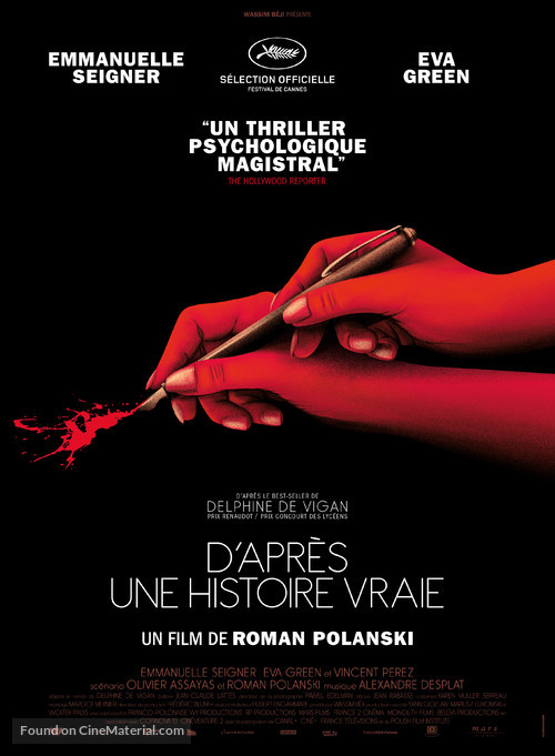D&#039;apr&egrave;s une histoire vraie - French Movie Poster