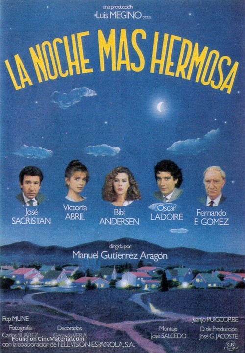 La noche m&aacute;s hermosa - Spanish Movie Poster