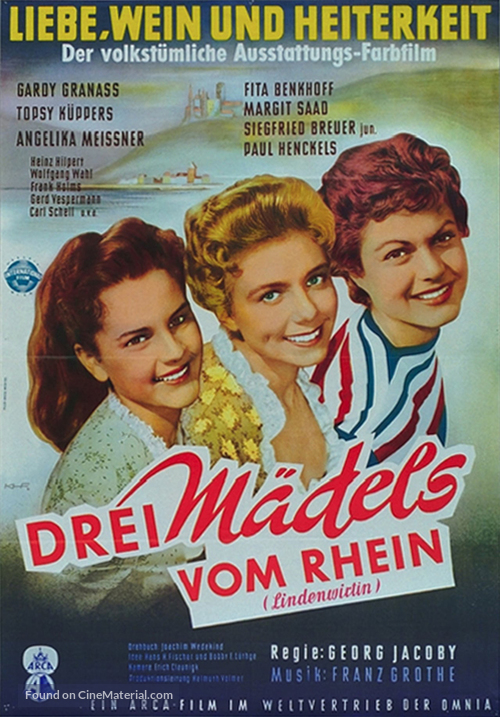 Drei M&auml;dels vom Rhein - German Movie Poster