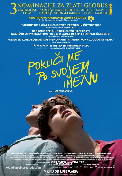 Call Me by Your Name - Slovenian Movie Poster