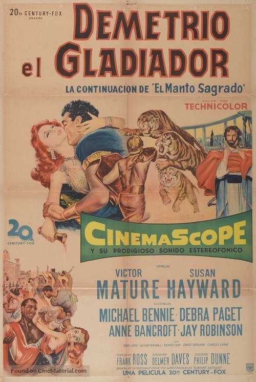 Demetrius and the Gladiators - Argentinian Movie Poster