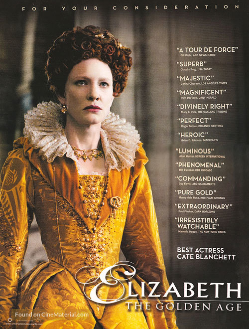 Elizabeth: The Golden Age - For your consideration movie poster