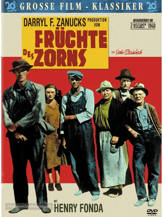 The Grapes of Wrath - Austrian DVD movie cover