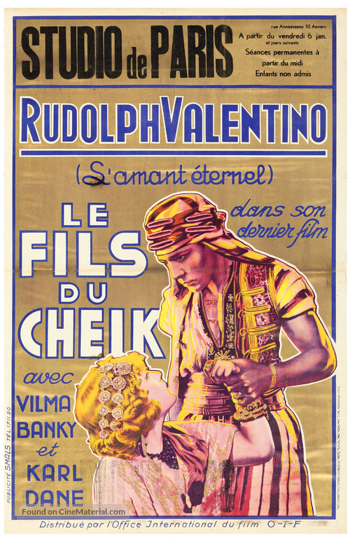 The Son of the Sheik - Belgian Movie Poster