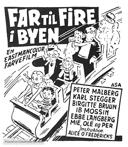 Far til fire i byen - Danish Movie Poster
