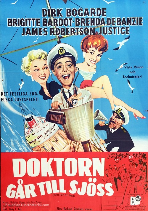 Doctor at Sea - Swedish Movie Poster