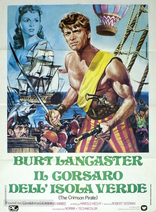 The Crimson Pirate - Italian Movie Poster