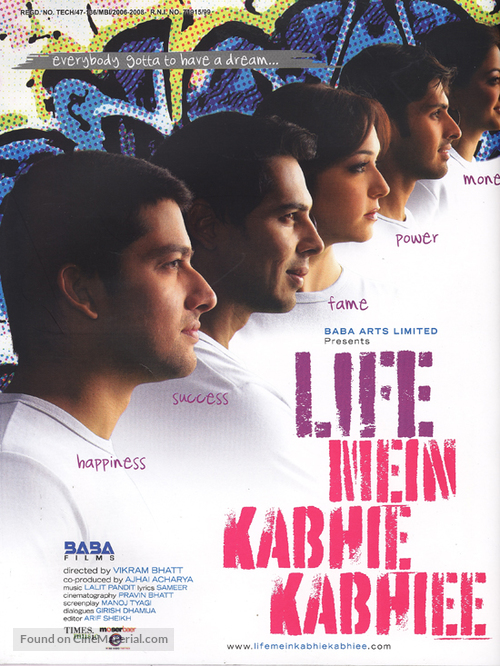 Life Mein Kabhie Kabhiee - Indian Movie Poster