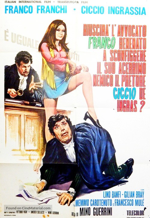 Riuscir&agrave; l&#039;avvocato Franco Benenato a sconfiggere il suo acerrimo nemico il pretore Ciccio De Ingras - Italian Movie Poster