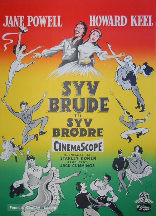 Seven Brides for Seven Brothers - Danish Movie Poster