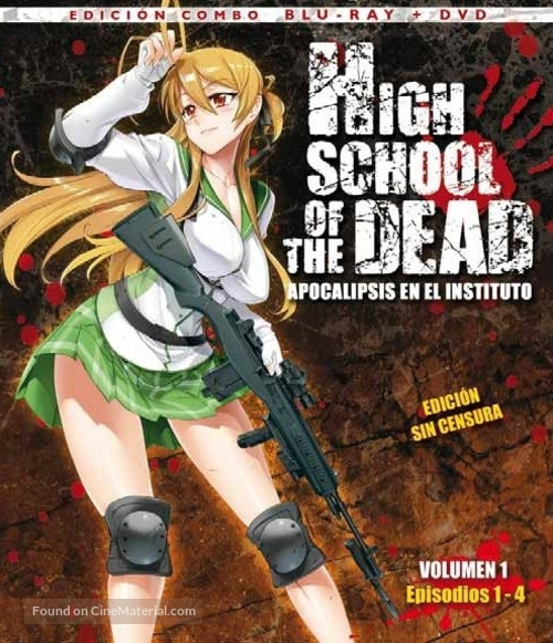 &quot;Gakuen mokushiroku: Highschool of the dead&quot; - Spanish Blu-Ray movie cover