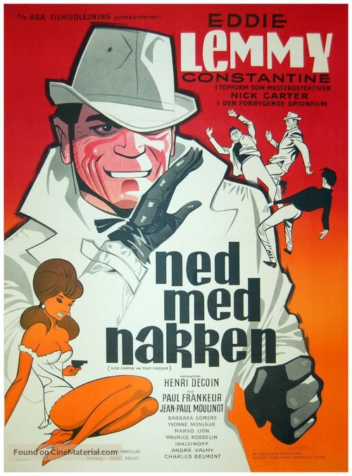 Nick Carter va tout casser - Danish Movie Poster
