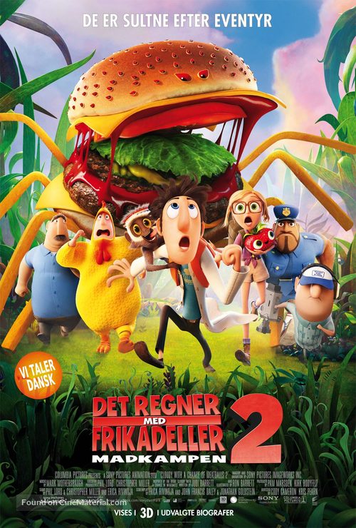 Cloudy with a Chance of Meatballs 2 - Danish Movie Poster