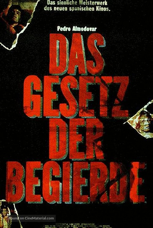 La ley del deseo - German Movie Poster