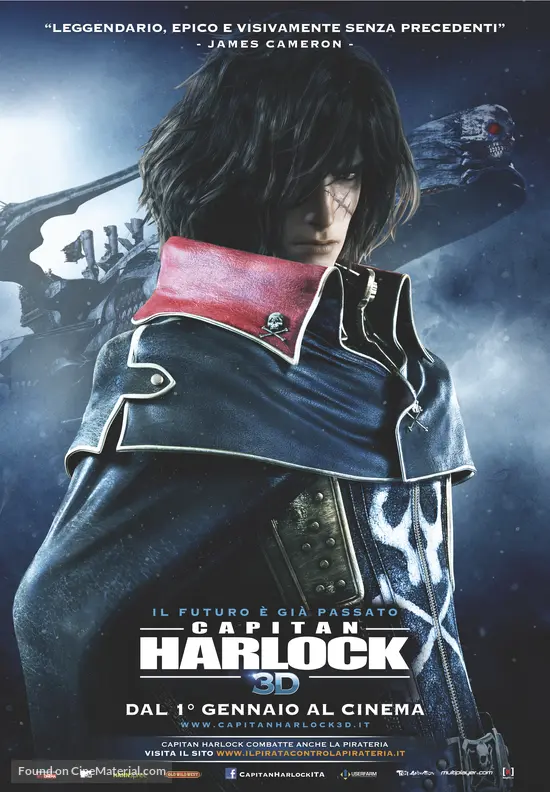 Space Pirate Captain Harlock 2013 Italian Movie Poster Space Pirate Captain Harlock 2013 Italian Movie Poster