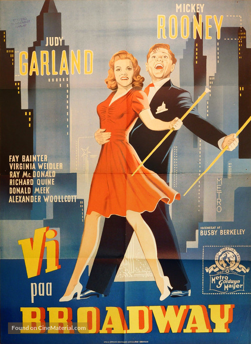 Babes on Broadway - Danish Movie Poster