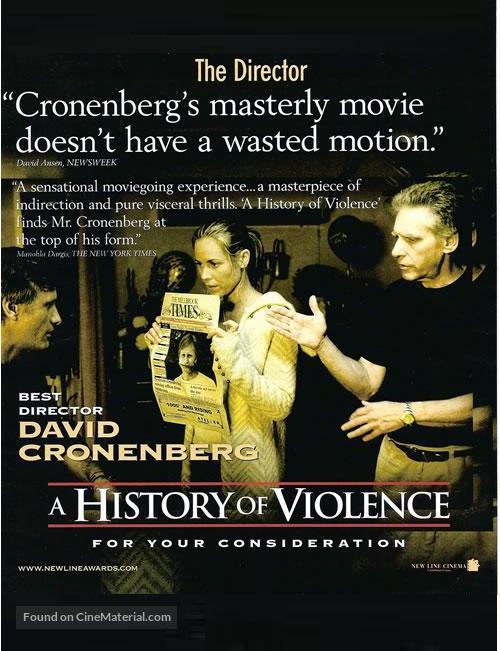 A History of Violence - For your consideration movie poster