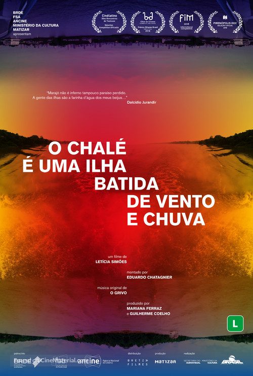 O chal&eacute; &eacute; uma ilha batida de vento e chua - Brazilian Movie Poster