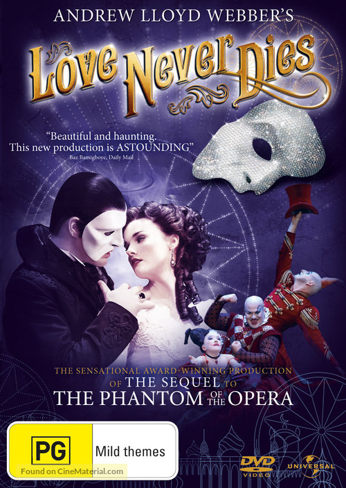 Love Never Dies - Australian DVD movie cover