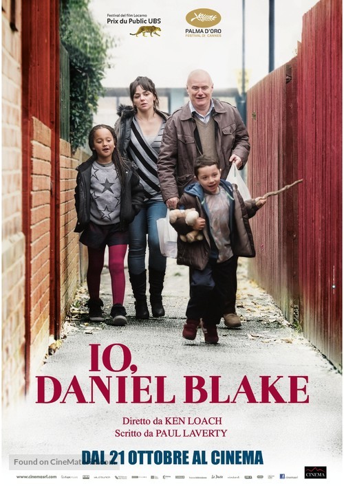 I, Daniel Blake - Italian Movie Poster