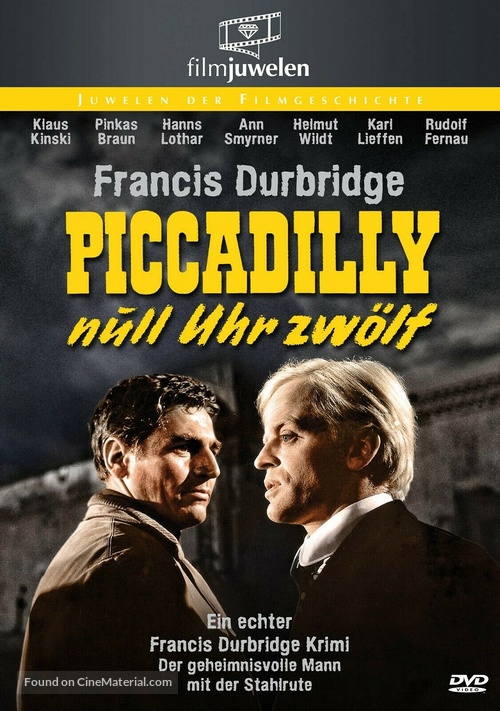 Piccadilly null Uhr zw&ouml;lf - German DVD movie cover