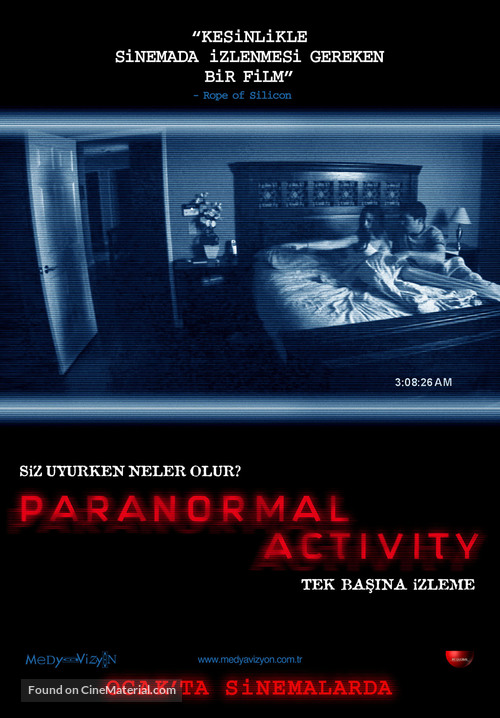 Paranormal Activity - Turkish Movie Poster