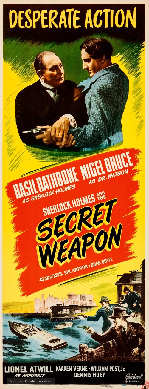 Sherlock Holmes and the Secret Weapon - Re-release movie poster