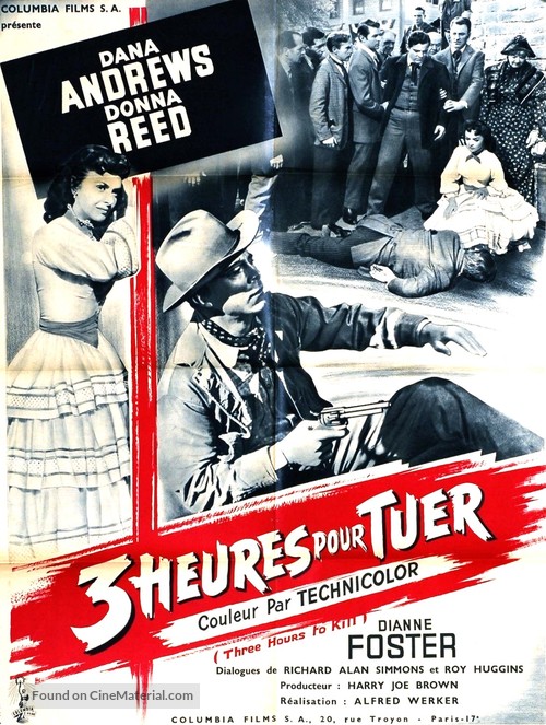 Three Hours to Kill - French Movie Poster