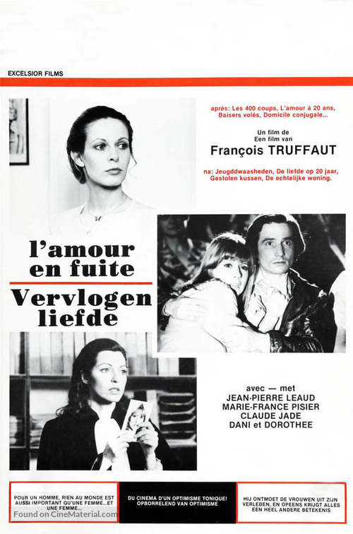 L&#039;amour en fuite - Belgian Movie Poster