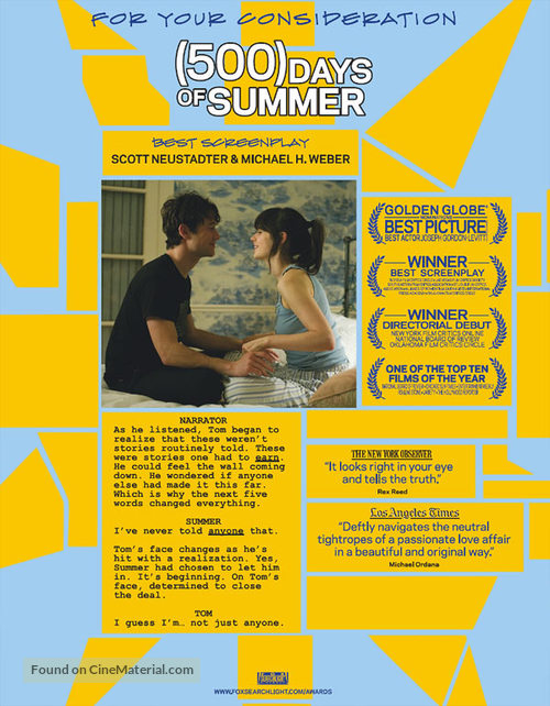 (500) Days of Summer - For your consideration movie poster