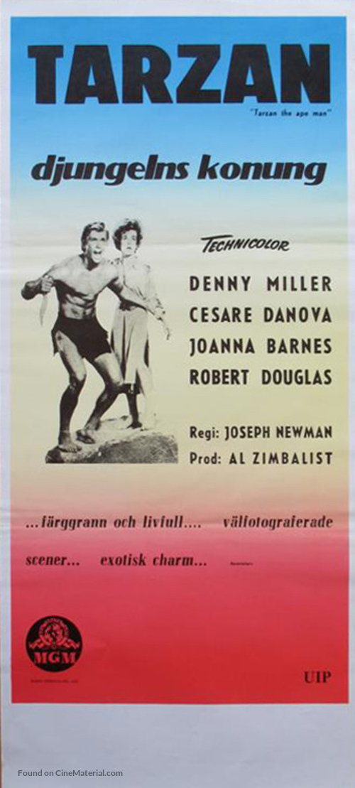 Tarzan, the Ape Man - Swedish Movie Poster