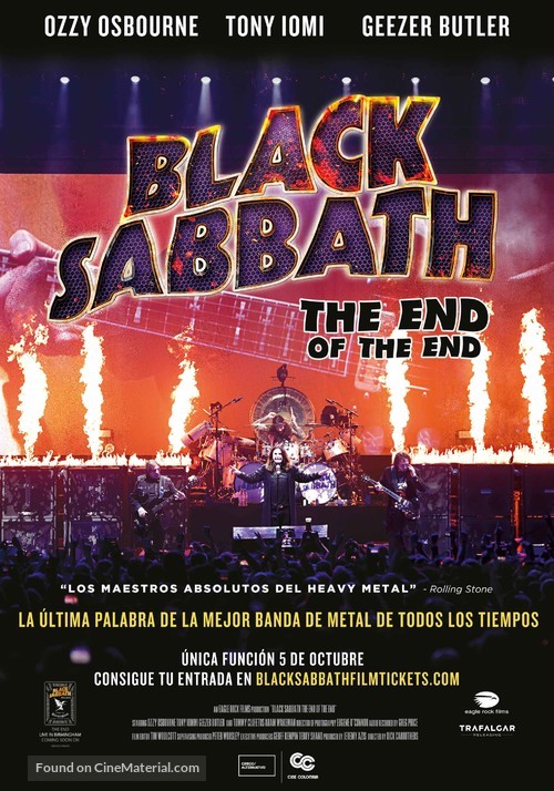 Black Sabbath the End of the End - Colombian Movie Poster