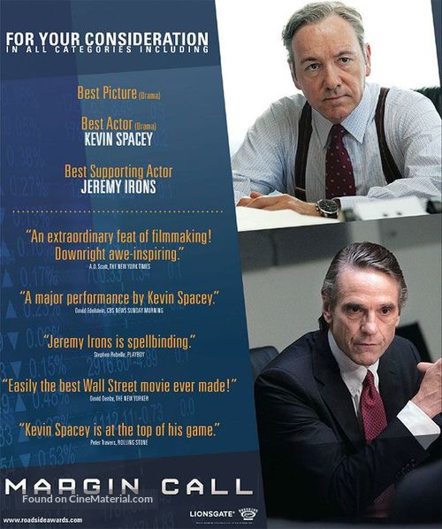 Margin Call - For your consideration movie poster