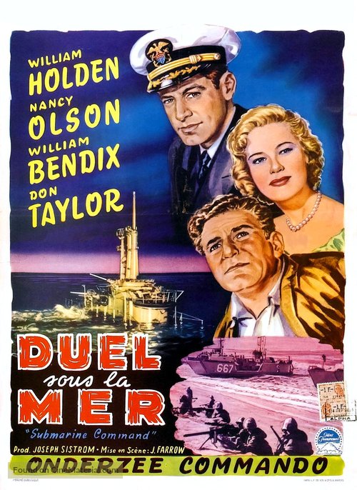 Submarine Command - Belgian Movie Poster