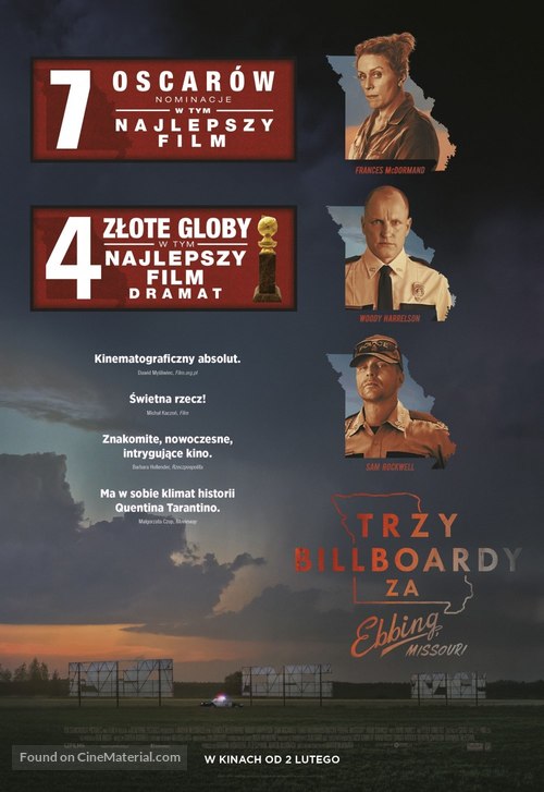Three Billboards Outside Ebbing, Missouri - Polish Movie Poster
