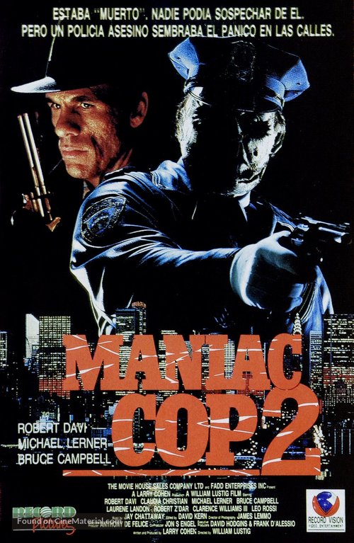 Maniac Cop 2 - Spanish VHS movie cover