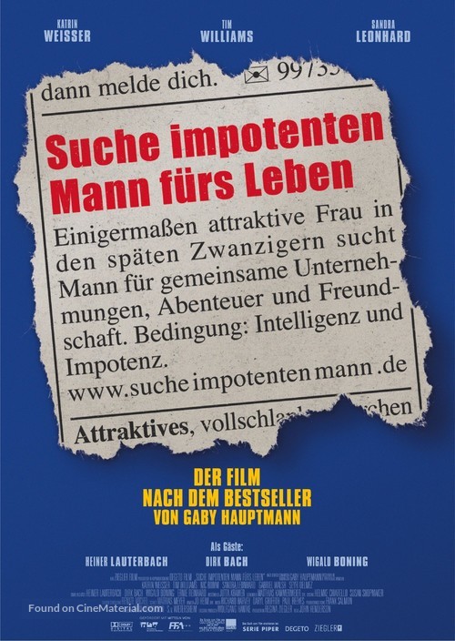 Suche impotenten Mann f&uuml;r&#039;s Leben - German poster