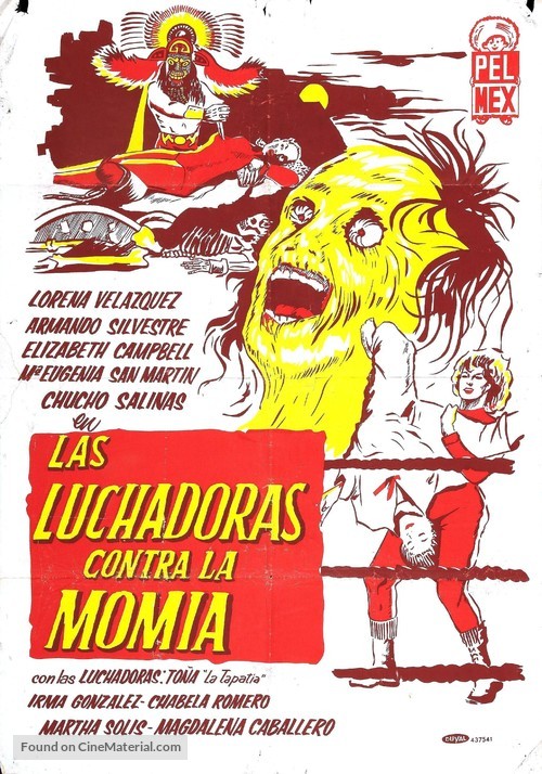 Las luchadoras contra la momia - Mexican Movie Poster