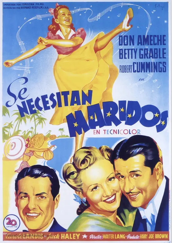 Moon Over Miami 1941 Spanish Movie Poster Moon Over Miami 1941 Spanish Movie Poster