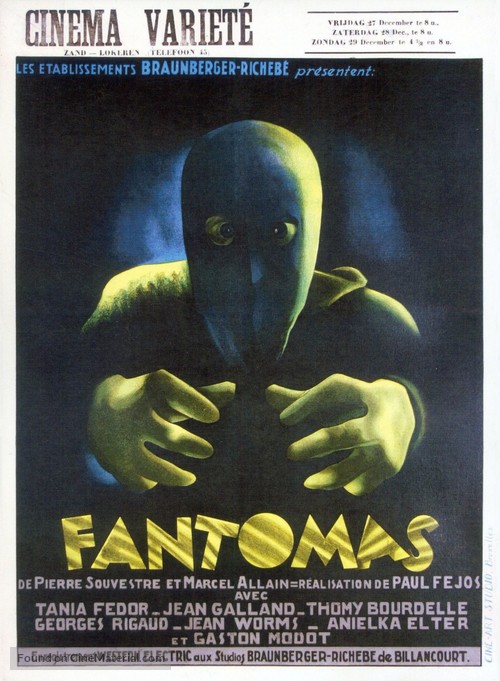 Fant&ocirc;mas - Belgian Movie Poster